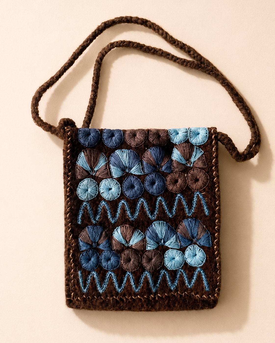 Bolso de abanicos azul