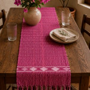 Camino de mesa de Zinacantán (Rojo y Rosa)